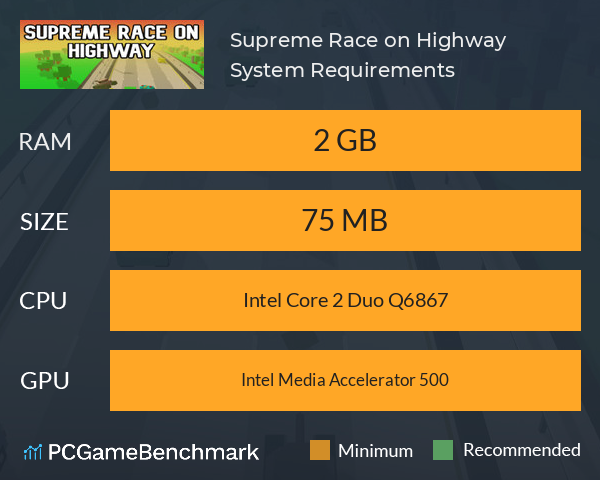 Supreme Race on Highway System Requirements PC Graph - Can I Run Supreme Race on Highway