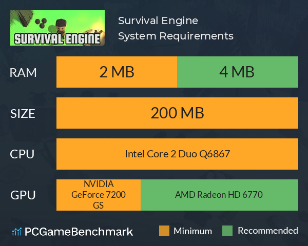 Survival Engine System Requirements PC Graph - Can I Run Survival Engine