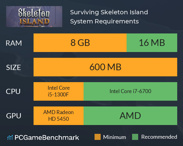 Surviving Skeleton Island System Requirements PC Graph - Can I Run Surviving Skeleton Island