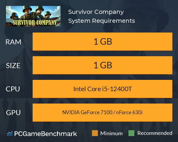 Survivor Company System Requirements PC Graph - Can I Run Survivor Company