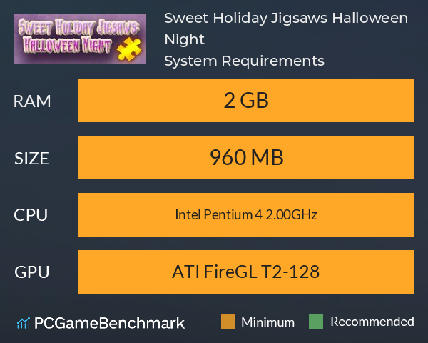 Sweet Holiday Jigsaws: Halloween Night System Requirements PC Graph - Can I Run Sweet Holiday Jigsaws: Halloween Night