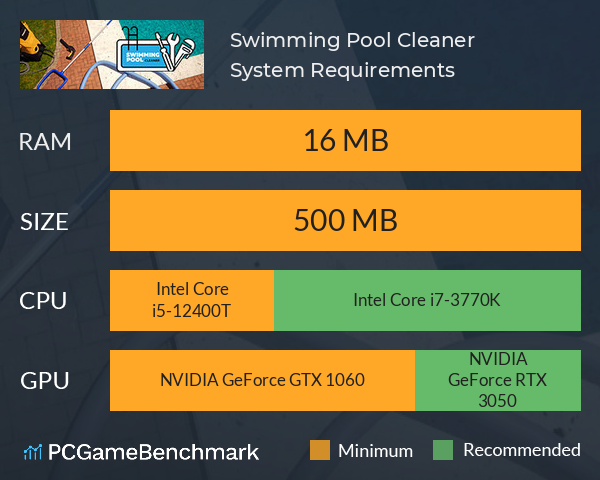 Swimming Pool Cleaner System Requirements PC Graph - Can I Run Swimming Pool Cleaner