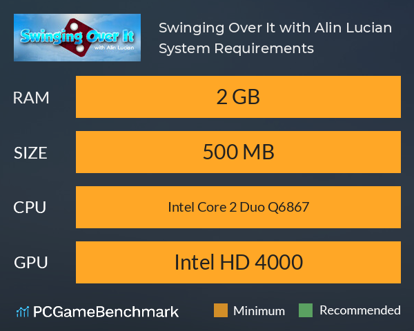 Swinging Over It with Alin Lucian System Requirements PC Graph - Can I Run Swinging Over It with Alin Lucian