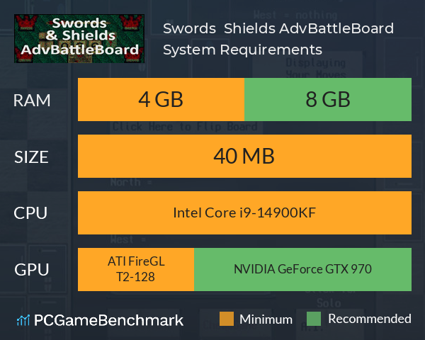 Swords & Shields AdvBattleBoard System Requirements PC Graph - Can I Run Swords & Shields AdvBattleBoard