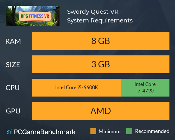 Swordy Quest VR System Requirements PC Graph - Can I Run Swordy Quest VR