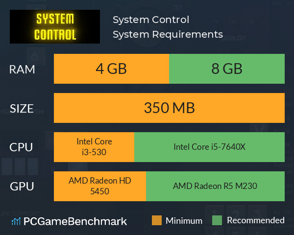 System Control System Requirements PC Graph - Can I Run System Control