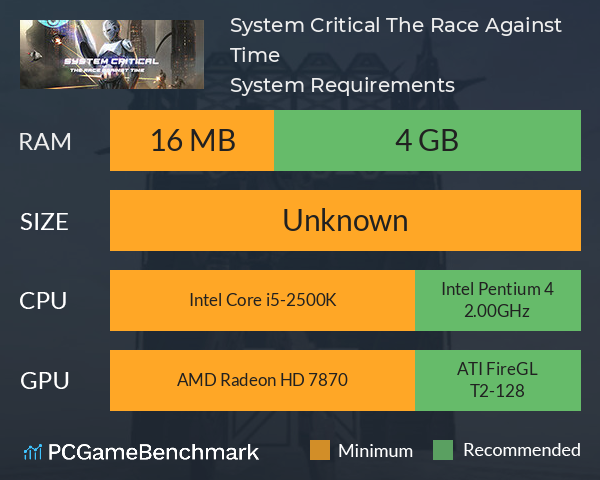 System Critical: The Race Against Time System Requirements PC Graph - Can I Run System Critical: The Race Against Time