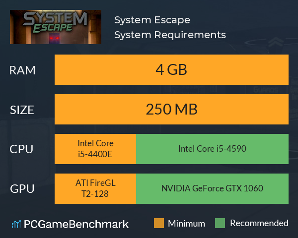 System Escape System Requirements PC Graph - Can I Run System Escape