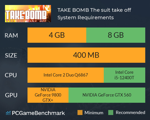 TAKE BOMB: The suit take off System Requirements PC Graph - Can I Run TAKE BOMB: The suit take off