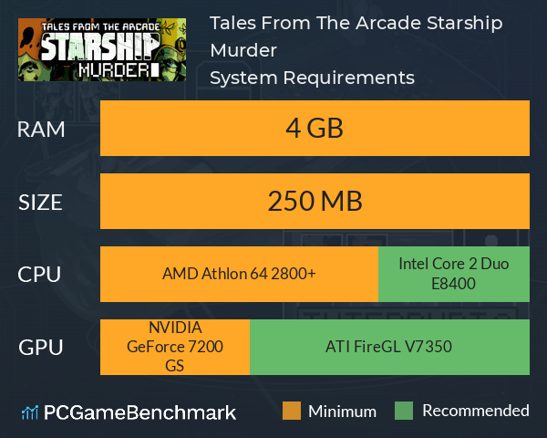 Tales From The Arcade: Starship Murder System Requirements PC Graph - Can I Run Tales From The Arcade: Starship Murder