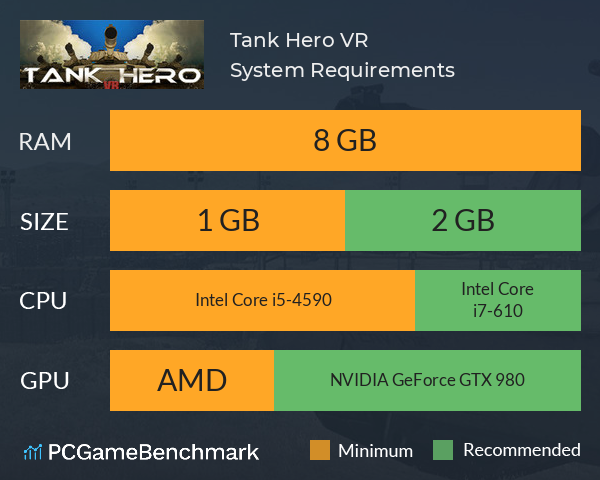 Tank Hero VR System Requirements PC Graph - Can I Run Tank Hero VR