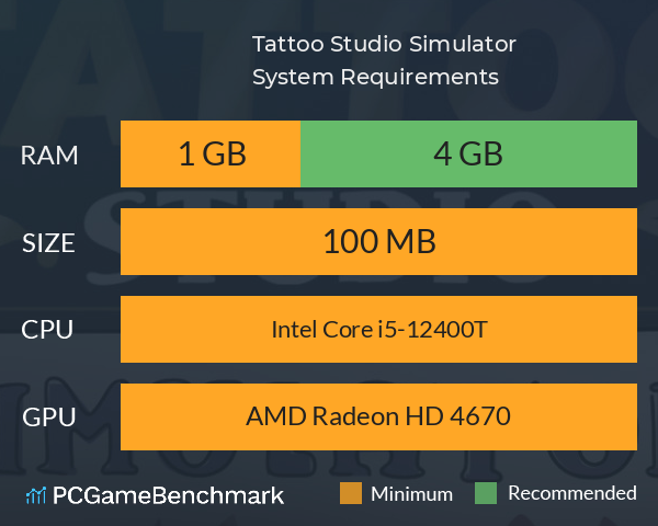 Tattoo Studio Simulator System Requirements PC Graph - Can I Run Tattoo Studio Simulator