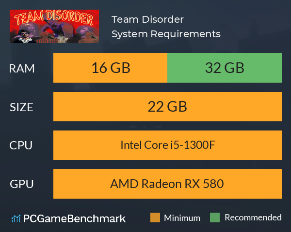 Team Disorder System Requirements PC Graph - Can I Run Team Disorder