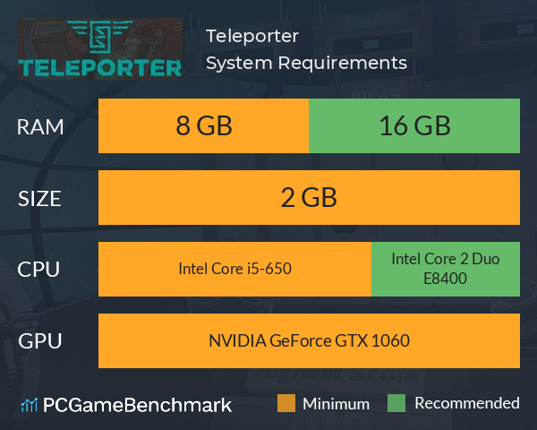 Teleporter System Requirements PC Graph - Can I Run Teleporter