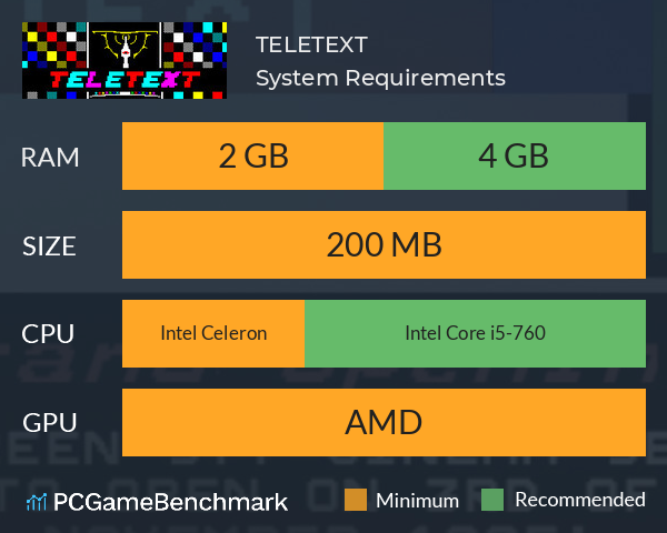 TELETEXT System Requirements PC Graph - Can I Run TELETEXT