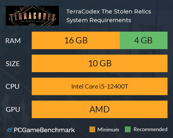 TerraCodex: The Stolen Relics System Requirements PC Graph - Can I Run TerraCodex: The Stolen Relics