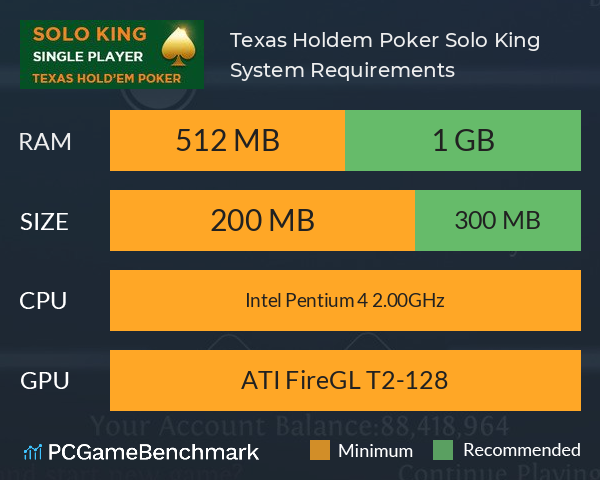 Texas Holdem Poker: Solo King System Requirements PC Graph - Can I Run Texas Holdem Poker: Solo King