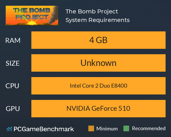 The Bomb Project System Requirements PC Graph - Can I Run The Bomb Project