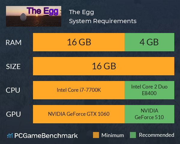 The Egg System Requirements PC Graph - Can I Run The Egg