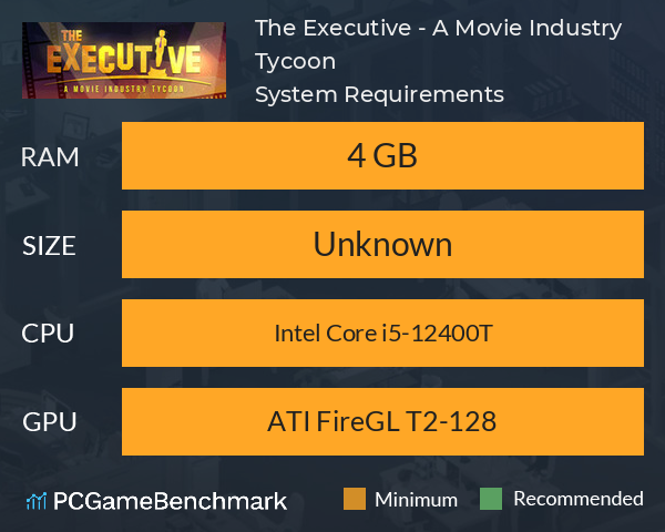 The Executive - A Movie Industry Tycoon System Requirements PC Graph - Can I Run The Executive - A Movie Industry Tycoon