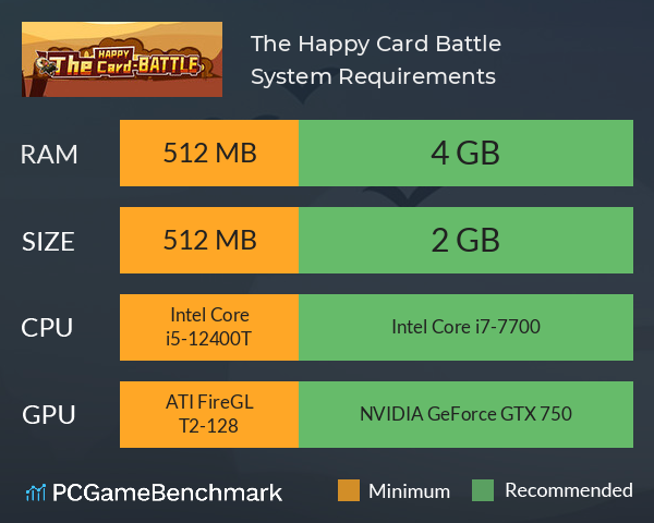 The Happy Card Battle System Requirements PC Graph - Can I Run The Happy Card Battle