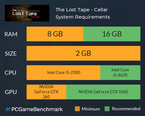 The Lost Tape - Cellar System Requirements PC Graph - Can I Run The Lost Tape - Cellar