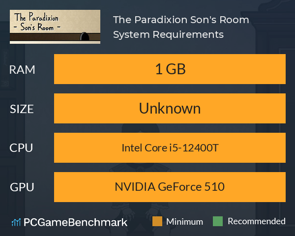 The Paradixion: Son's Room System Requirements PC Graph - Can I Run The Paradixion: Son's Room