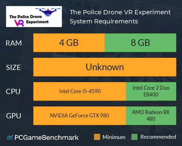 The Police Drone VR Experiment System Requirements PC Graph - Can I Run The Police Drone VR Experiment