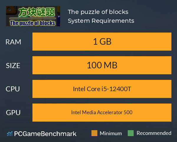 The puzzle of blocks System Requirements PC Graph - Can I Run The puzzle of blocks