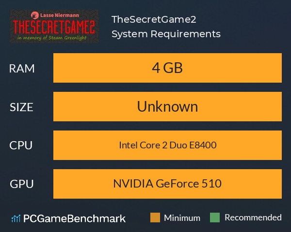 TheSecretGame2 System Requirements PC Graph - Can I Run TheSecretGame2