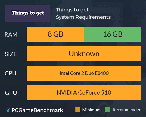 Things to get System Requirements PC Graph - Can I Run Things to get