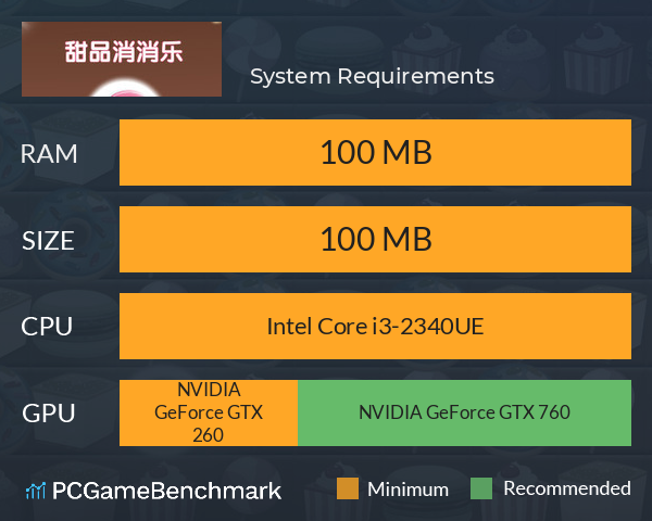 甜品消消乐 System Requirements PC Graph - Can I Run 甜品消消乐