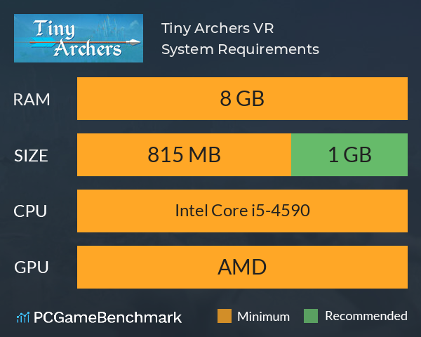 Tiny Archers VR System Requirements PC Graph - Can I Run Tiny Archers VR