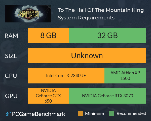 To The Hall Of The Mountain King System Requirements PC Graph - Can I Run To The Hall Of The Mountain King