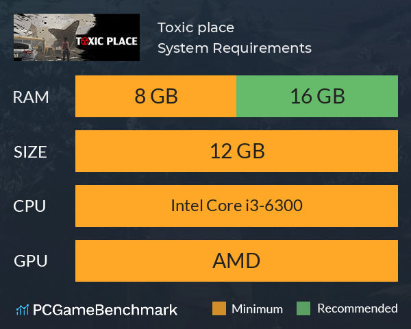 Toxic place System Requirements PC Graph - Can I Run Toxic place