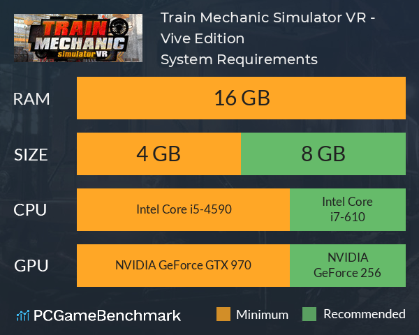 Train Mechanic Simulator VR - Vive Edition System Requirements PC Graph - Can I Run Train Mechanic Simulator VR - Vive Edition