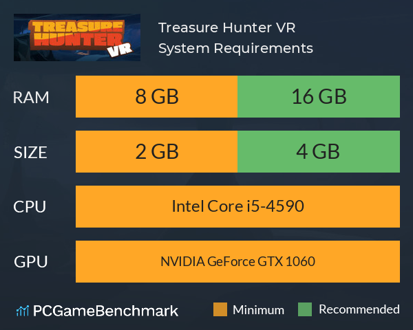 Treasure Hunter VR System Requirements PC Graph - Can I Run Treasure Hunter VR