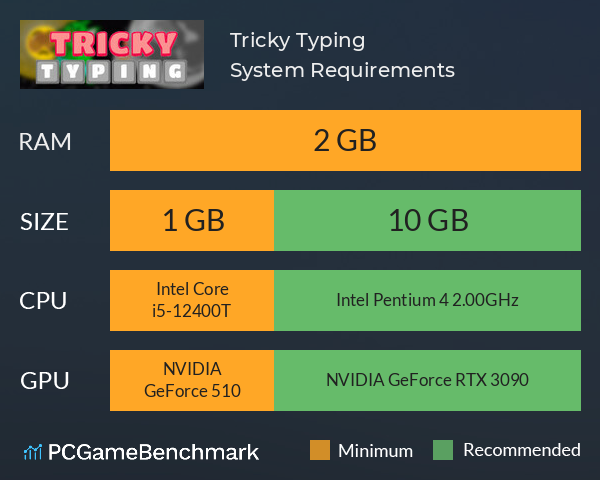 Tricky Typing System Requirements PC Graph - Can I Run Tricky Typing