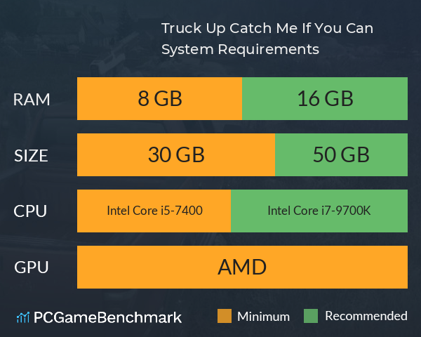 Truck Up: Catch Me If You Can System Requirements PC Graph - Can I Run Truck Up: Catch Me If You Can