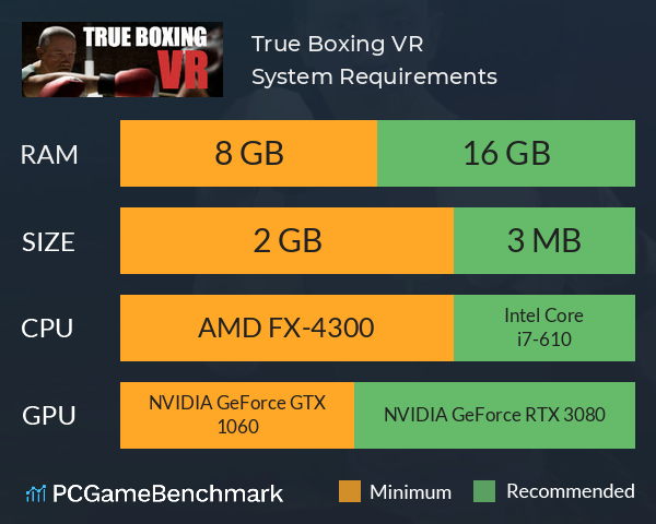 True Boxing VR System Requirements PC Graph - Can I Run True Boxing VR