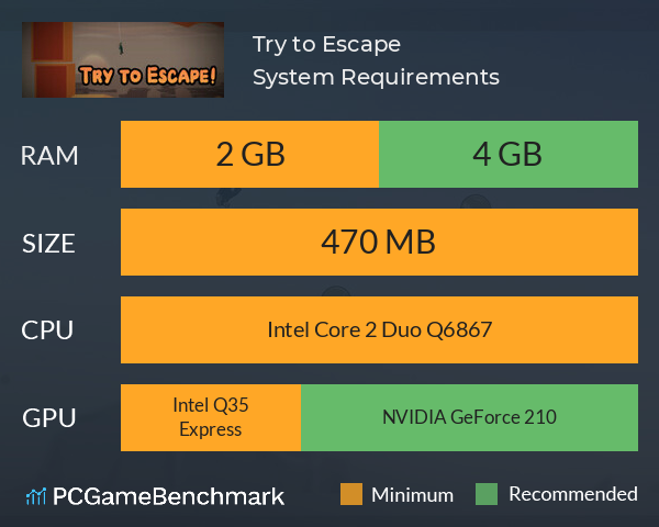 Try to Escape! System Requirements PC Graph - Can I Run Try to Escape!