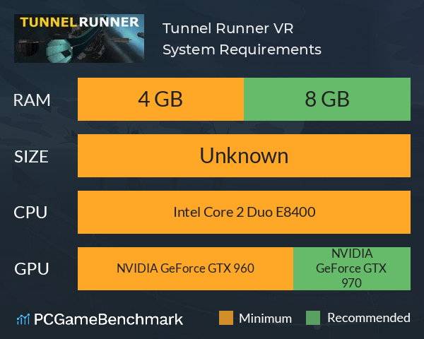 Tunnel Runner VR System Requirements PC Graph - Can I Run Tunnel Runner VR