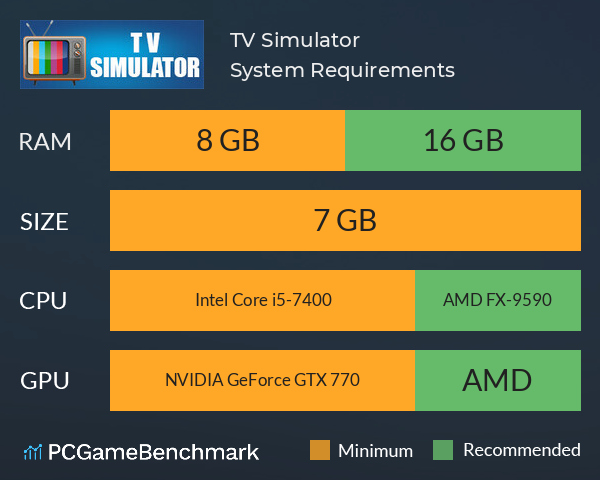 TV Simulator System Requirements PC Graph - Can I Run TV Simulator