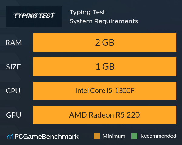 Typing Test System Requirements PC Graph - Can I Run Typing Test