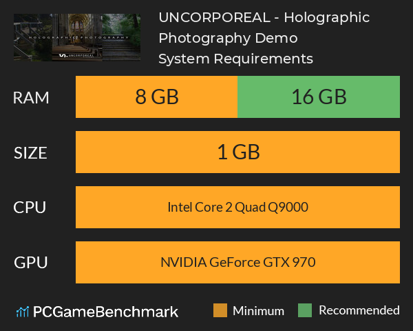 UNCORPOREAL - Holographic Photography Demo System Requirements PC Graph - Can I Run UNCORPOREAL - Holographic Photography Demo