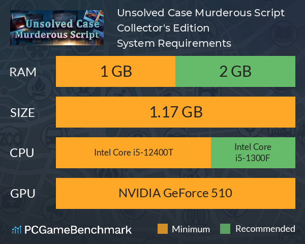 Unsolved Case: Murderous Script Collector's Edition System Requirements PC Graph - Can I Run Unsolved Case: Murderous Script Collector's Edition