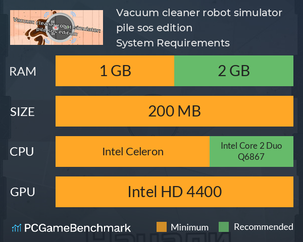 Vacuum cleaner robot simulator: pile sos edition System Requirements PC Graph - Can I Run Vacuum cleaner robot simulator: pile sos edition