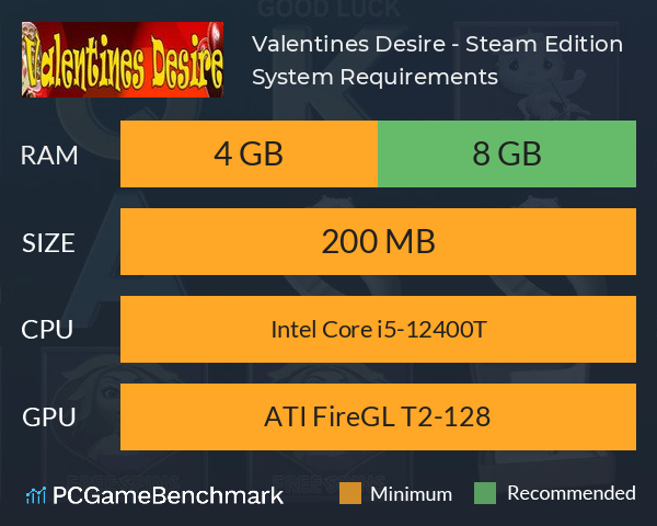 Valentines Desire - Steam Edition System Requirements PC Graph - Can I Run Valentines Desire - Steam Edition