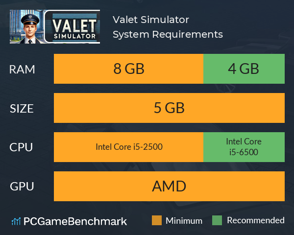 Valet Simulator System Requirements PC Graph - Can I Run Valet Simulator