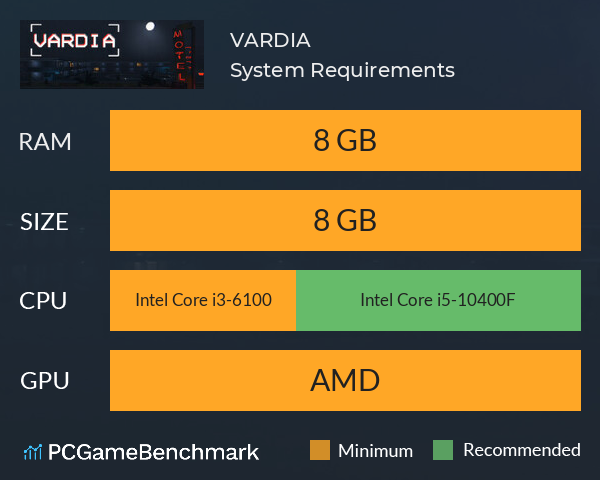 VARDIA System Requirements PC Graph - Can I Run VARDIA